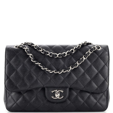 Chanel Classic Double Flap Bag Quilted Caviar Jumbo