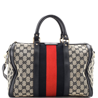 Gucci Vintage Web Boston Bag GG Canvas Medium