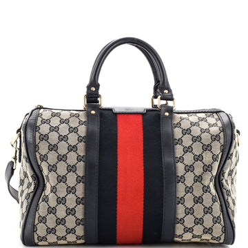 Gucci Vintage Web Boston Bag GG Canvas Medium