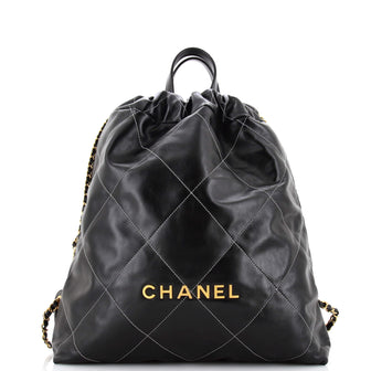 Chanel 22 Chain Backpack Quilted Calfskin Large