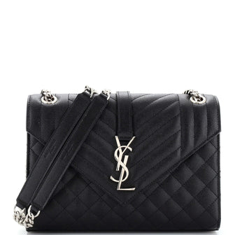 Saint Laurent Classic Monogram Envelope Satchel Mixed Matelasse Leather Medium