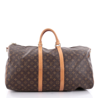 Louis Vuitton Keepall Bandouliere Bag Monogram Canvas 55 Brown
