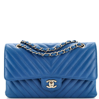 Chanel Classic Double Flap Bag Chevron Lambskin Medium