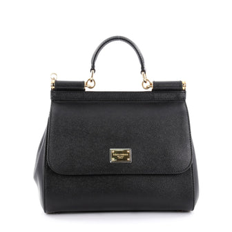 Dolce & Gabbana Miss Sicily Handbag Leather Medium Black 2286201