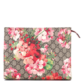Gucci Toiletry Pouch Blooms Print GG Coated Canvas Large