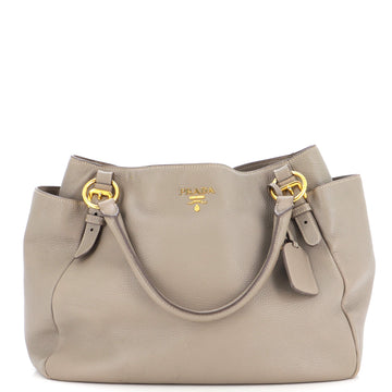 Prada Side Pocket Convertible Tote Vitello Daino Large