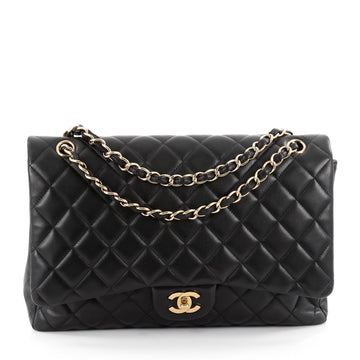 Chanel Classic Single Flap Bag Quilted Lambskin Maxi Black 2287103