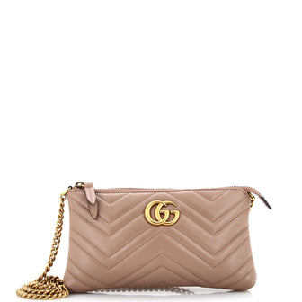 Gucci GG Marmont Chain Shoulder Bag Matelasse Leather Mini