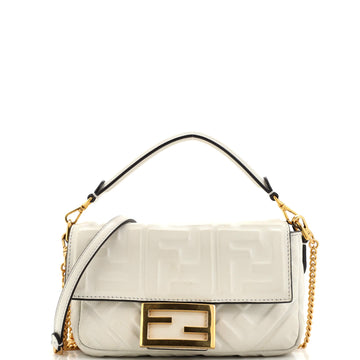 Fendi Baguette NM Bag Zucca Embossed Leather Mini