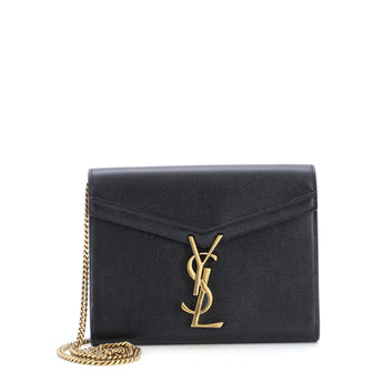 Saint Laurent Cassandra Chain Wallet Leather Mini