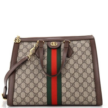 Gucci Ophidia Top Handle Tote GG Coated Canvas Medium