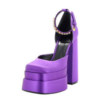 Versace Women's Medusa Aevitas Platform Pumps Satin with Crystals