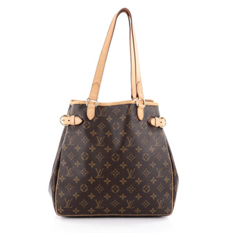 Louis Vuitton Batignolles Handbag Monogram Canvas Vertical Brown