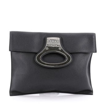 Louis Vuitton Fold Over Portfolio Handbag Leather Black 2287805