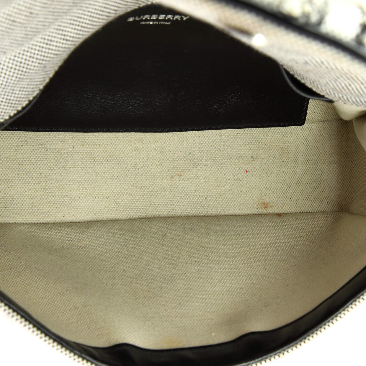 Burberry Lola Top Handle Bag Needle Punch Check Canvas Small Black 2287911