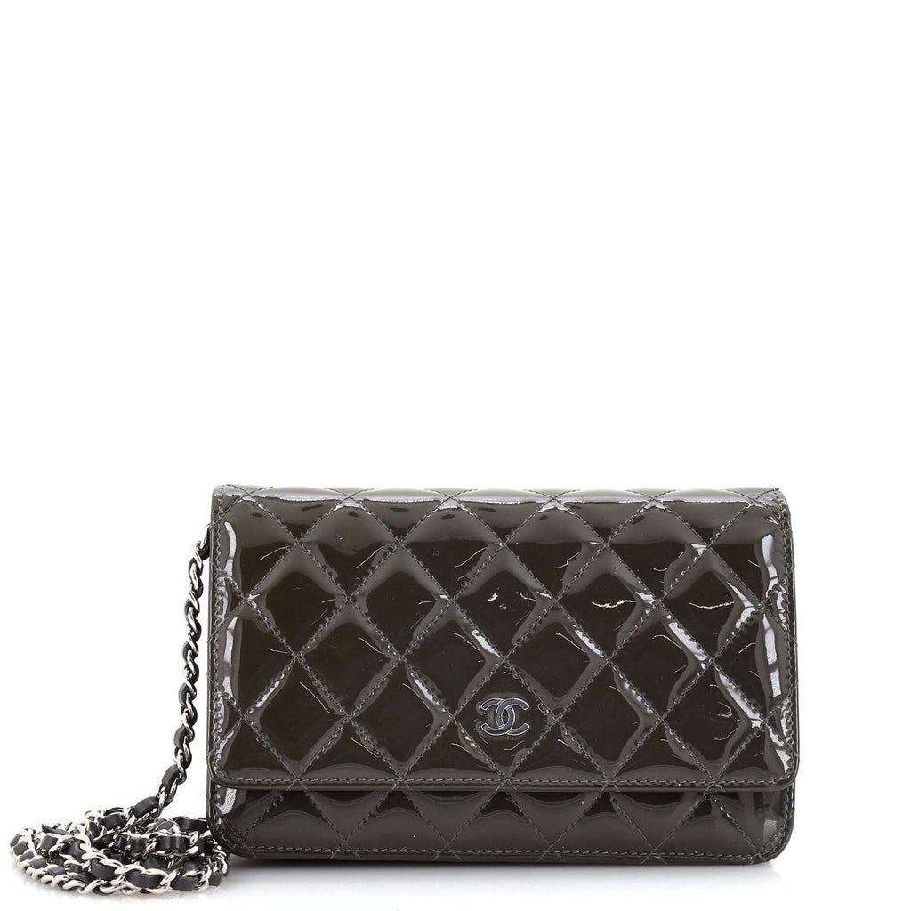 Chanel Wallet on Chain Quilted Patent Gray 2287954