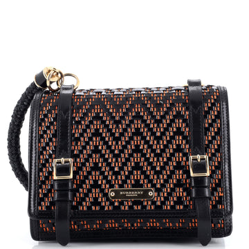 Burberry Christie Shoulder Bag Woven Patent and Raffia