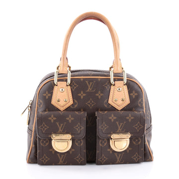 Louis Vuitton Manhattan Handbag Monogram Canvas PM Brown