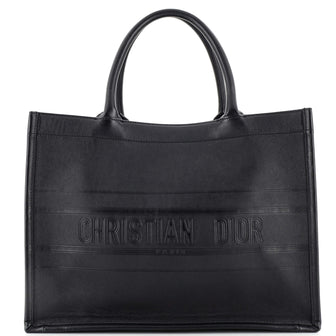 Christian Dior Book Tote Embossed Leather Medium