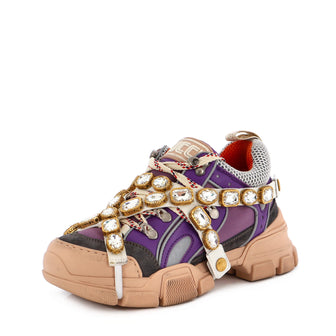 Gucci Flashtrek Sneakers Fabric and Leather with Crystals