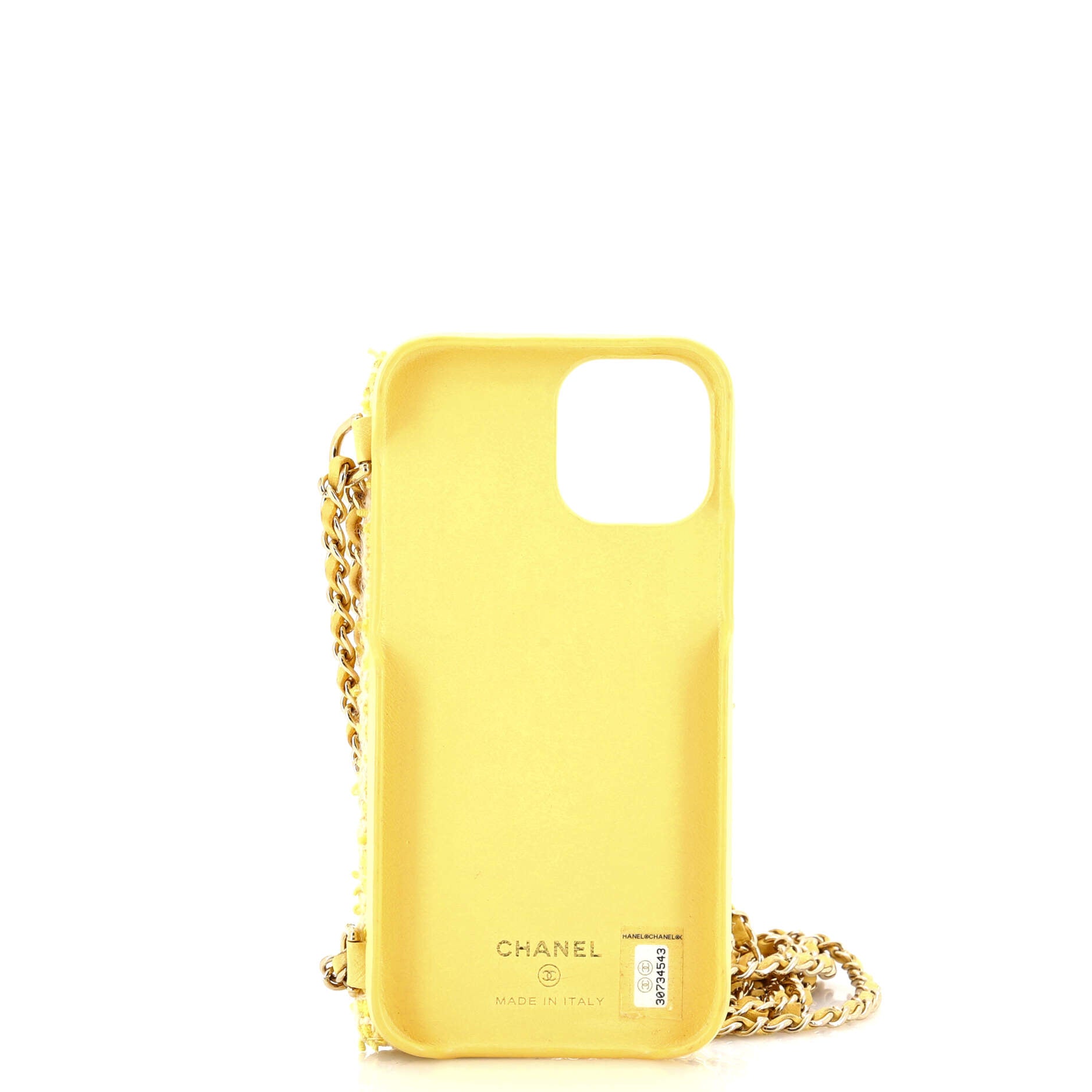 Chanel Pearl Crush Phone Case with Chain Quilted Tweed iPhone 12