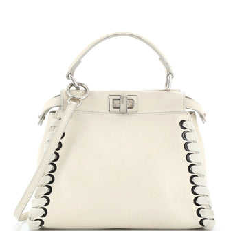 Fendi Peekaboo Bag Whipstitch Leather Mini