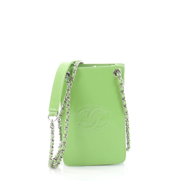 Chanel CC Phone Holder Crossbody Bag Patent Green 2289301