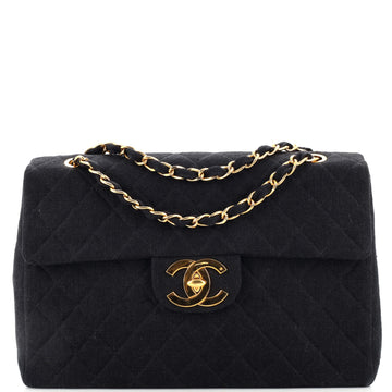 Chanel Vintage Classic Single Flap Bag Quilted Canvas Maxi