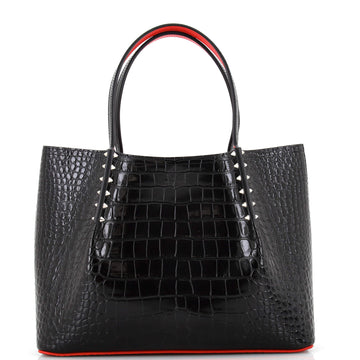 Christian Louboutin Cabarock Tote Crocodile Embossed Leather Small