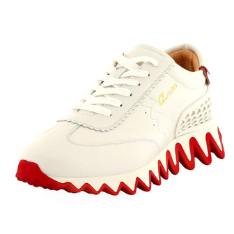 Christian Louboutin Loubishark Leather Sneakers in White