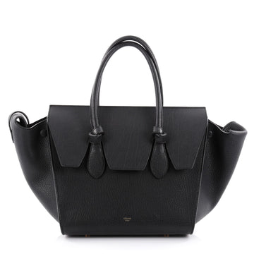Celine Tie Knot Tote Grainy Leather Mini Black 2289502