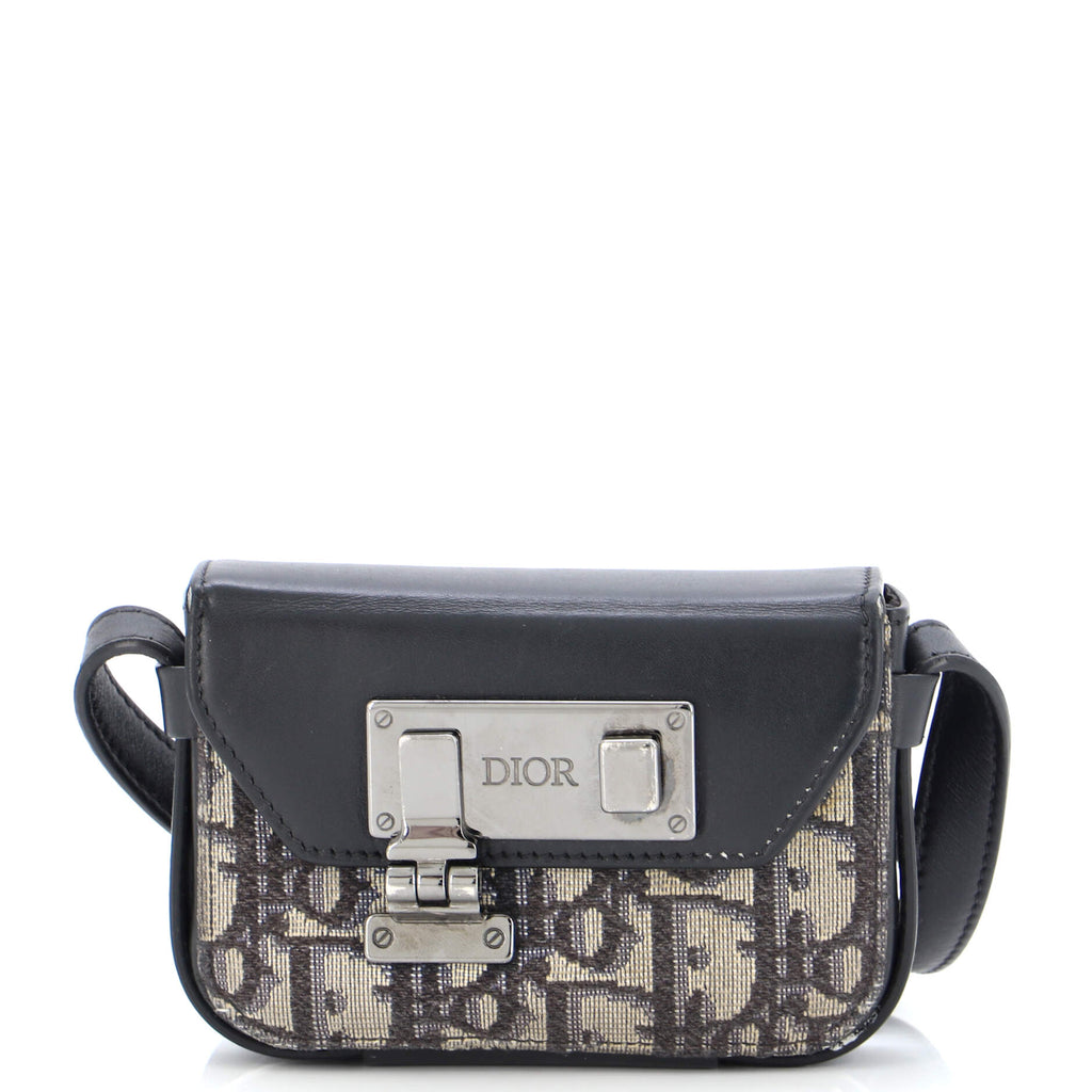 Christian Dior Clasp Lock Messenger Pouch Oblique Canvas and