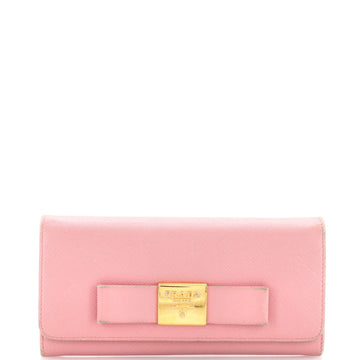 Prada Bow Flap Wallet Saffiano Leather Long
