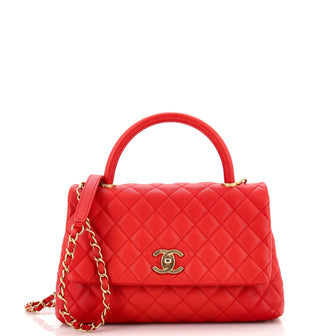 Chanel Coco Top Handle Bag Quilted Caviar Small