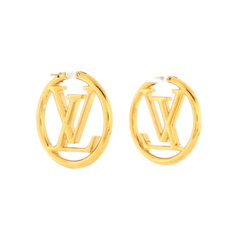 Louis Vuitton Louise Hoop Earrings Metal GM Gold 2290052