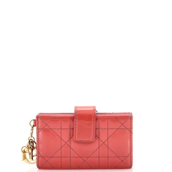 Christian Dior Lady Dior 5-Gusset Card Holder Cannage Stitch Patent