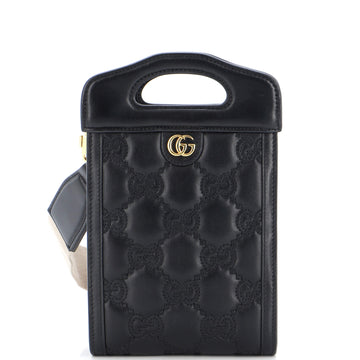 Gucci Top Handle Crossbody Bag GG Embossed Matelasse Leather Mini