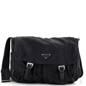 Prada Double Buckle Flap Camera Bag Tessuto Medium