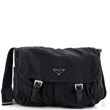 Prada Double Buckle Flap Camera Bag Tessuto Medium