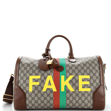 Gucci Fake/Not Carry On Convertible Duffle Bag Printed GG Coated Canvas Medium