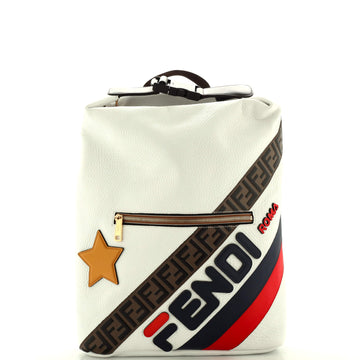 Fendi Mania Stamp Buckle Backpack Inlaid Leather Large