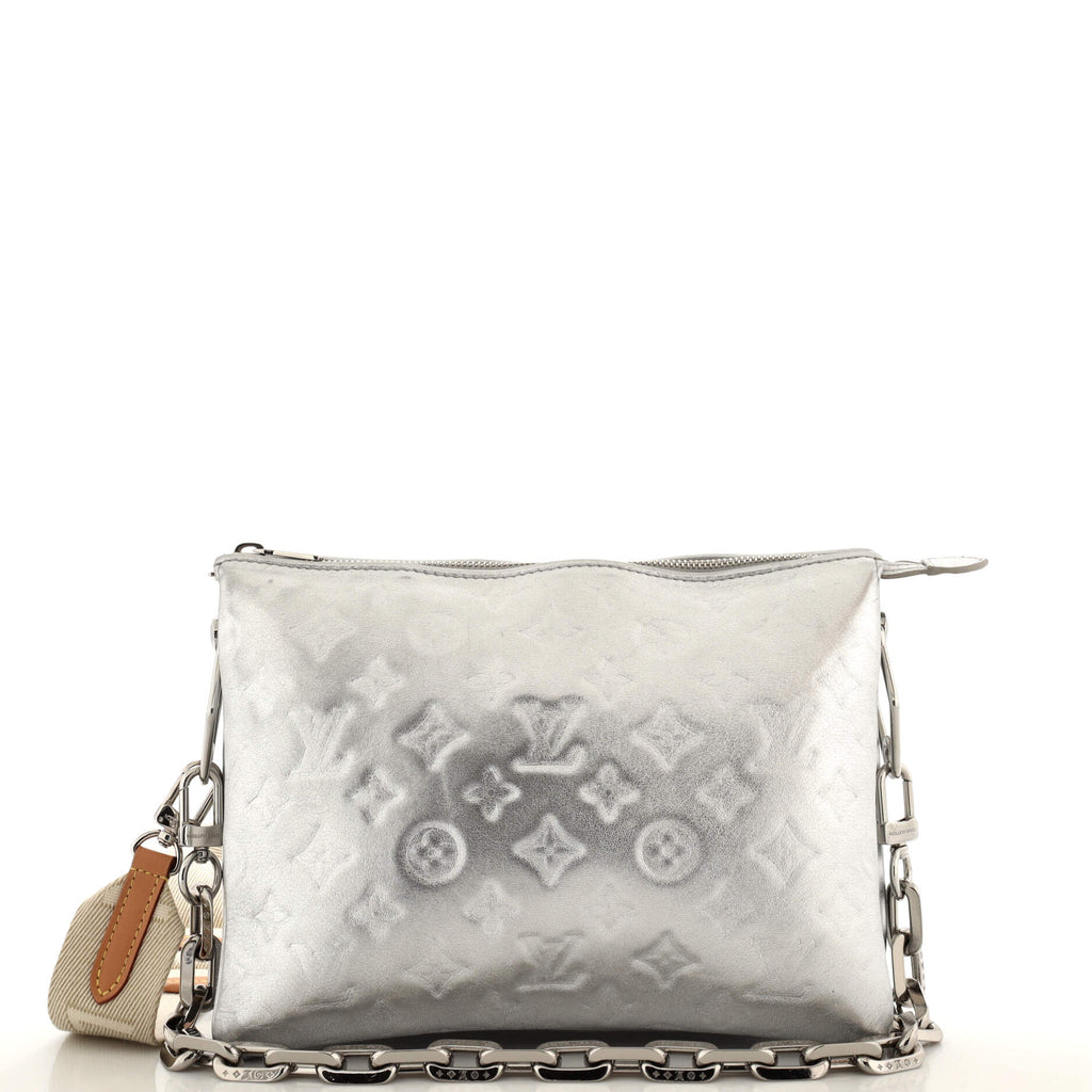 Louis Vuitton Coussin Bag Monogram Embossed Lambskin PM Silver 2290947