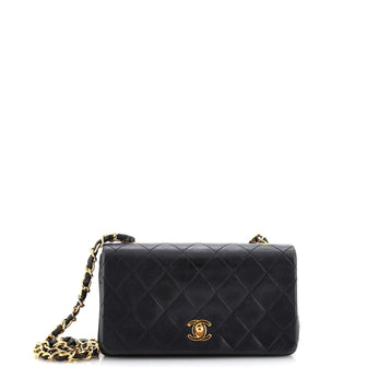 Chanel Vintage Full Flap Bag Quilted Lambskin Mini