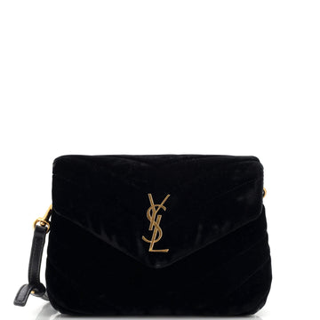 Saint Laurent Loulou Shoulder Bag Matelasse Chevron Velvet Toy