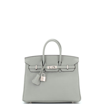 Hermes Birkin Handbag Grey Togo with Palladium Hardware 25