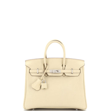 Hermes Birkin Handbag Light Togo with Palladium Hardware 25