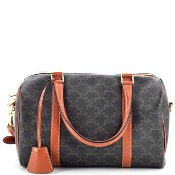 Celine Boston Bag Triomphe Coated Canvas Medium