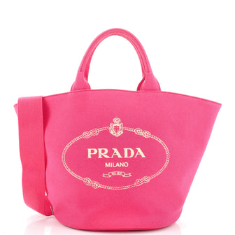 Prada Canapa Convertible Shopping Tote Canvas Medium