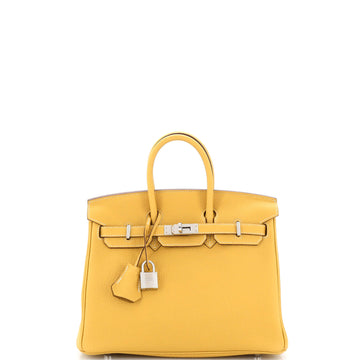 Hermes Birkin Handbag Yellow Togo with Palladium Hardware 25