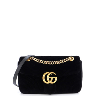 Gucci GG Marmont Flap Bag Matelasse Velvet Small